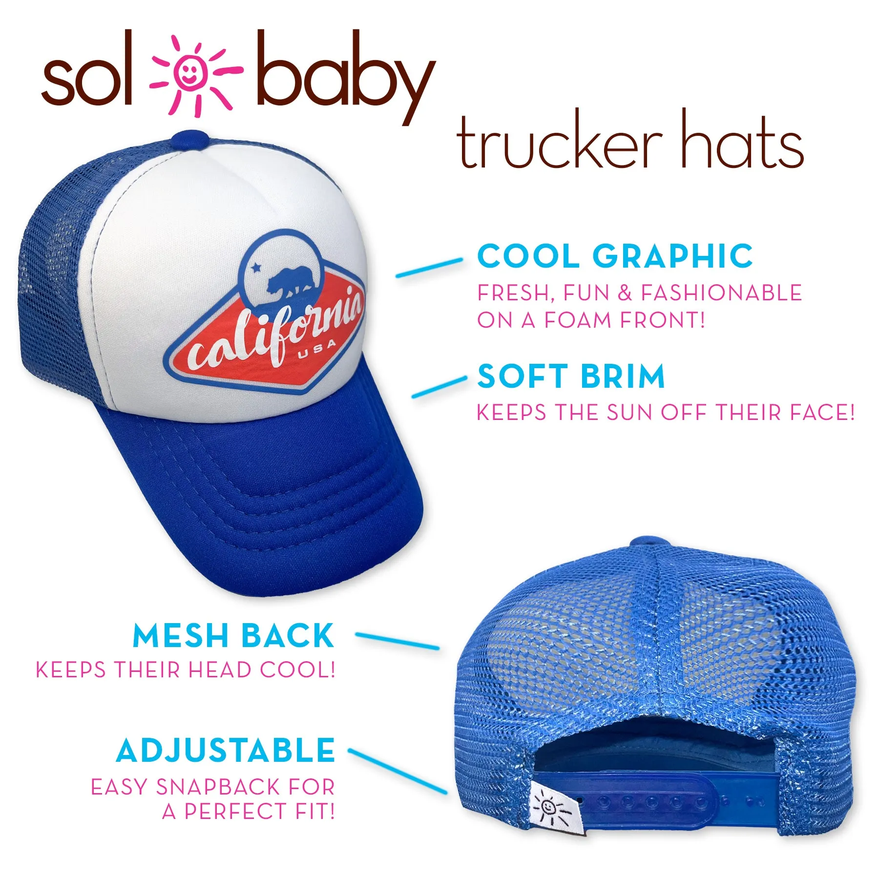 Sol Baby California Bear Badge Trucker Hat