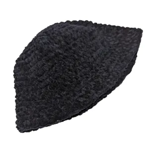 STASH SALE - Mini Vintage 1990's Black Chenille Knitted Cone