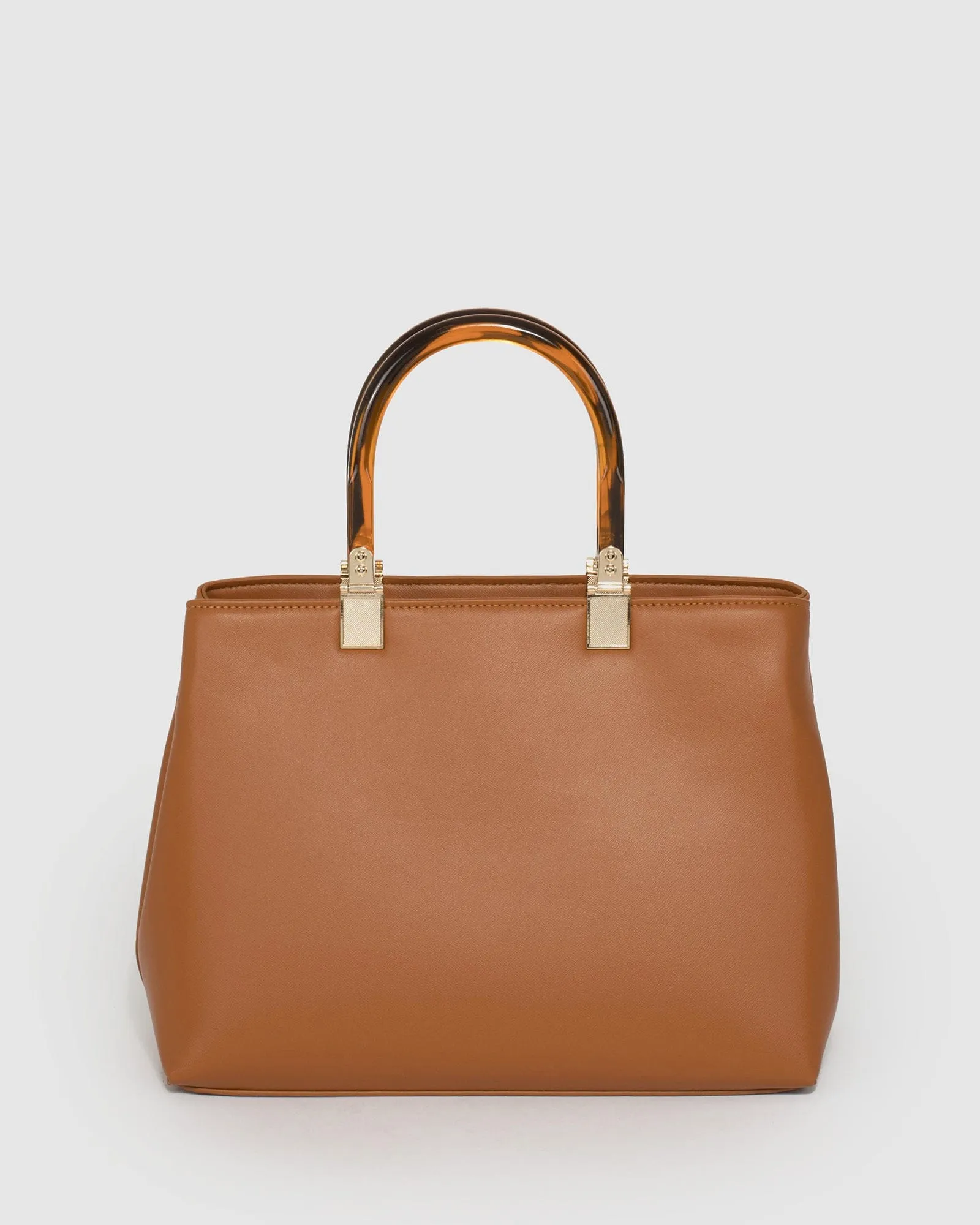 Tan Florence Acrylic Handle Tote Bag