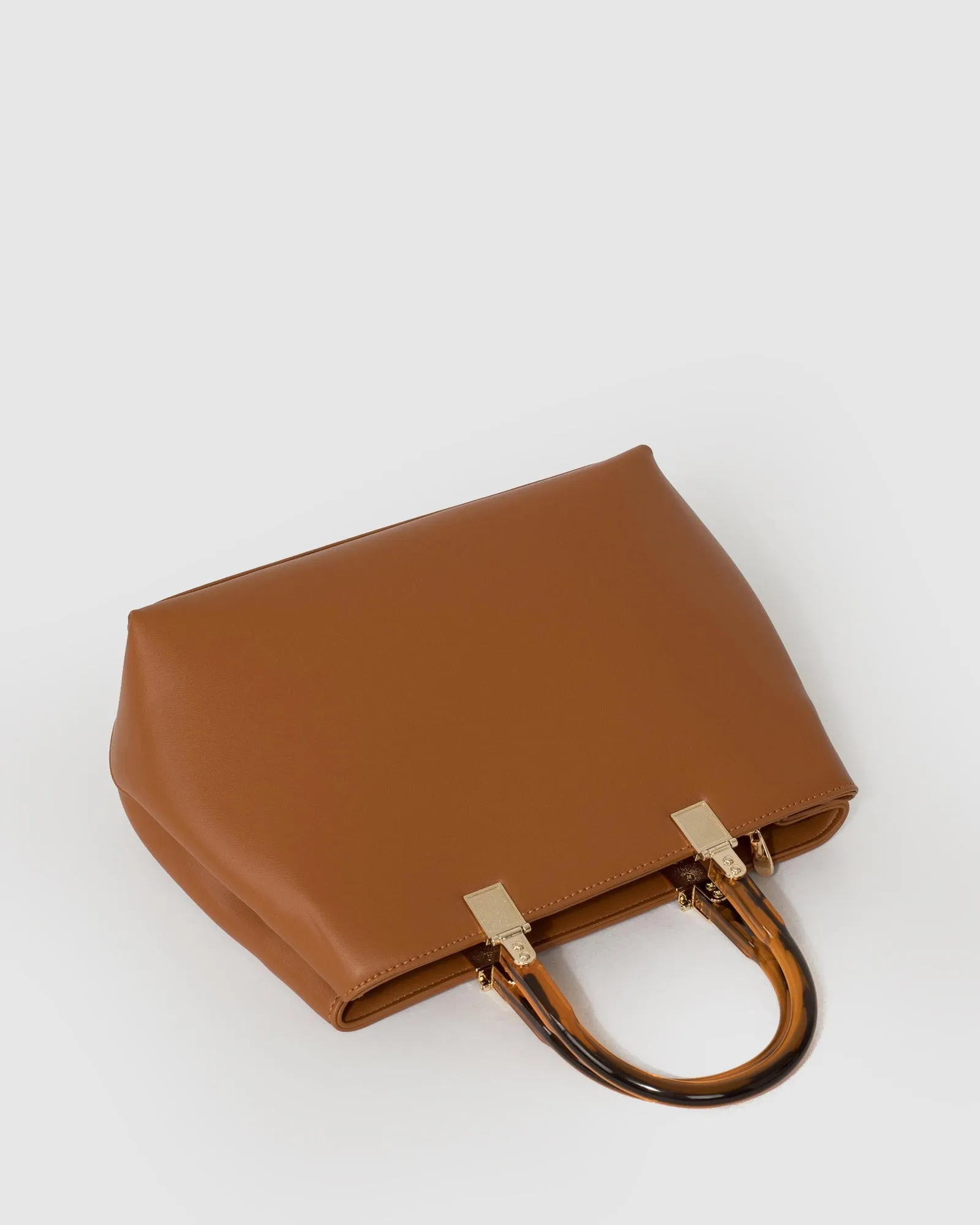Tan Florence Acrylic Handle Tote Bag