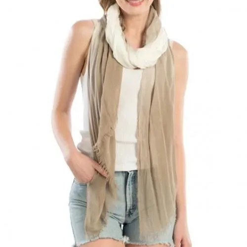 Two-Tone Soft Oblong Scarf