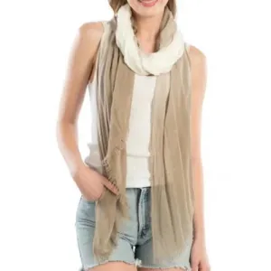 Two-Tone Soft Oblong Scarf