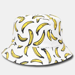 Unisex Reversible Packable Bucket Hat Banana Printting