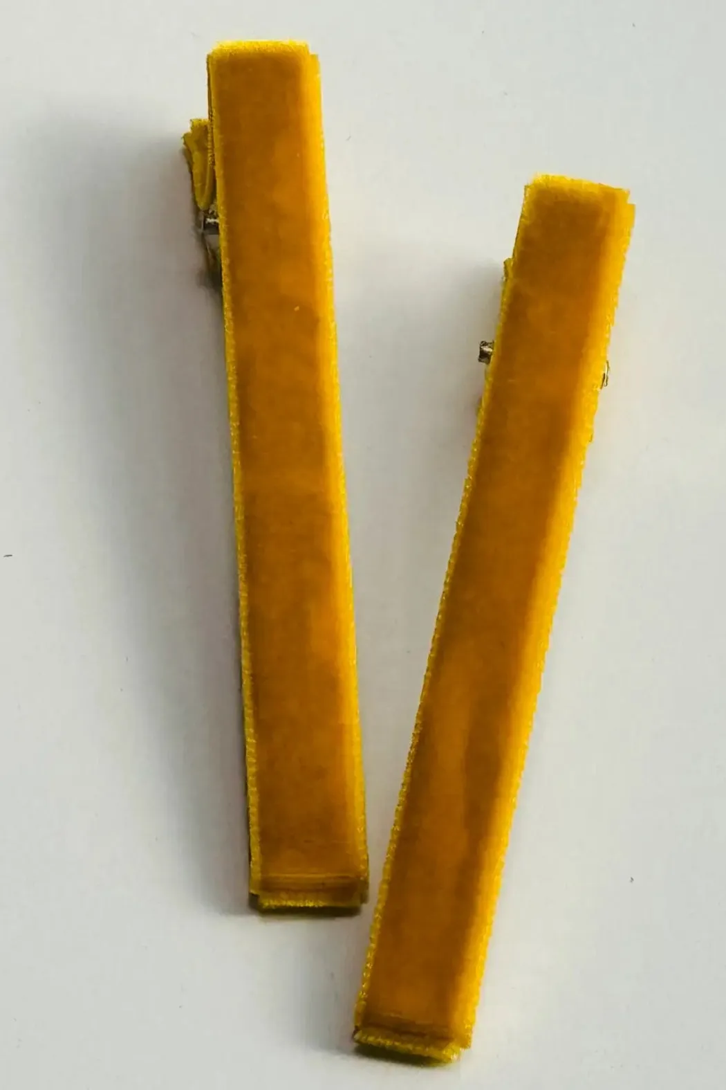 Velvet Bar Knot Hair Clips Lemon