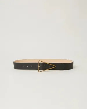 Vivie Leather Belt in Black Gold